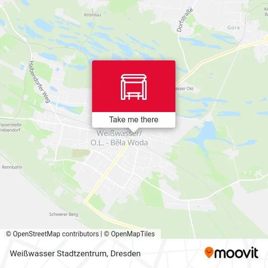 Карта Weißwasser Stadtzentrum