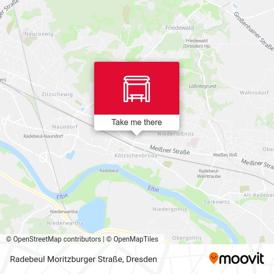 Карта Radebeul Moritzburger Straße