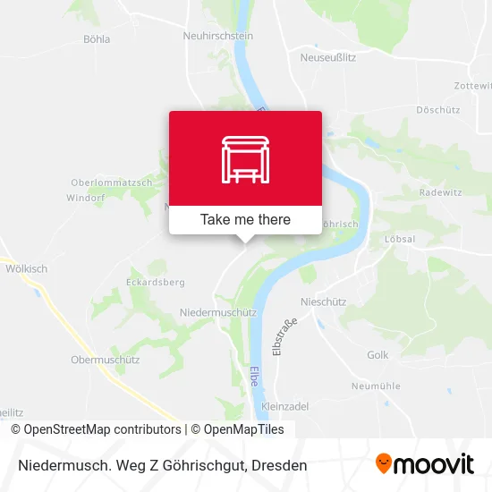 Карта Niedermusch. Weg Z Göhrischgut
