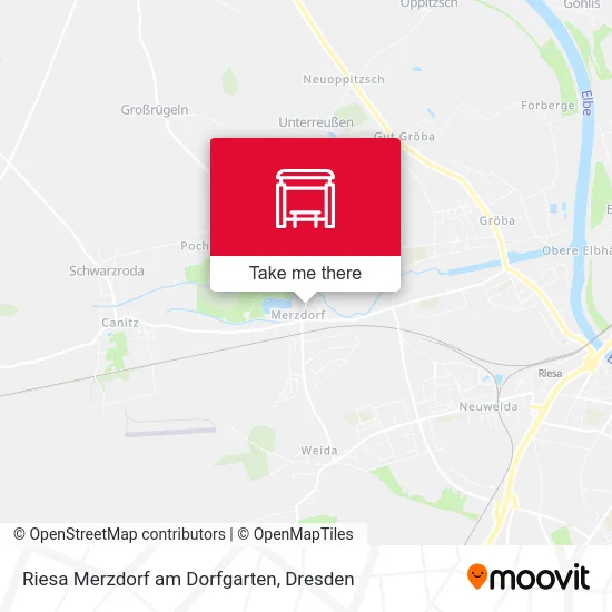Карта Riesa Merzdorf am Dorfgarten