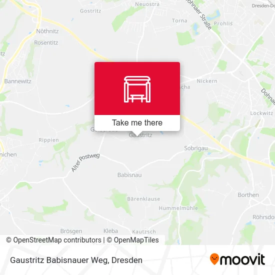 Карта Gaustritz Babisnauer Weg