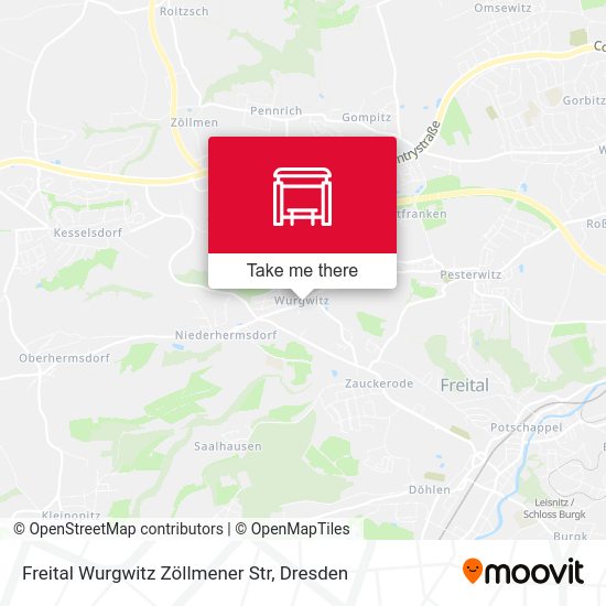 Карта Freital Wurgwitz Zöllmener Str
