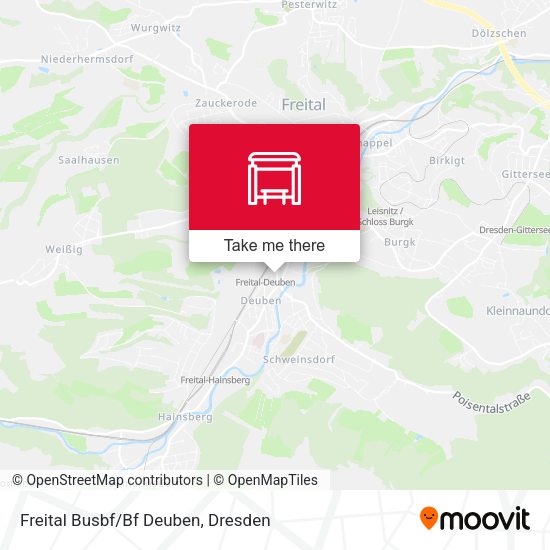 Карта Freital Busbf/Bf Deuben