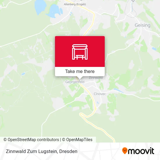 Карта Zinnwald Zum Lugstein
