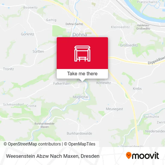 Карта Weesenstein Abzw Nach Maxen