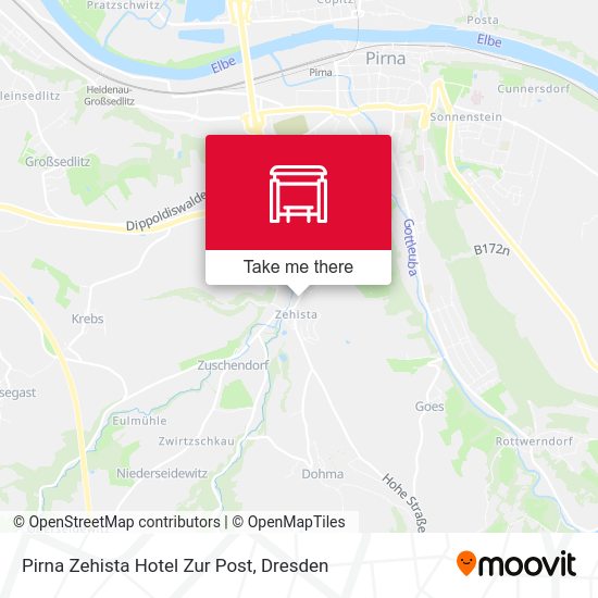 Карта Pirna Zehista Hotel Zur Post