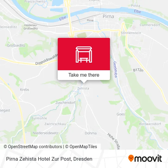Карта Pirna Zehista Hotel Zur Post