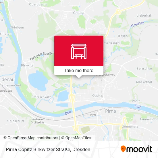 Карта Pirna Copitz Birkwitzer Straße