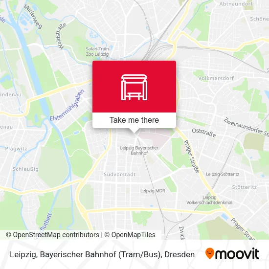 Карта Leipzig, Bayerischer Bahnhof (Tram / Bus)
