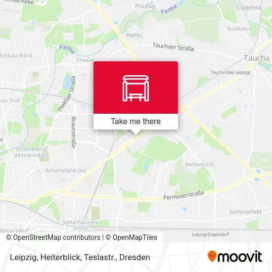 Leipzig, Heiterblick, Teslastr. map