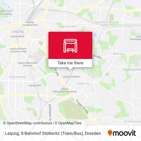 Карта Leipzig, S-Bahnhof Stötteritz (Tram / Bus)