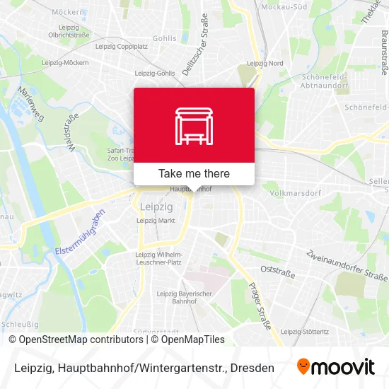 Карта Leipzig, Hauptbahnhof / Wintergartenstr.