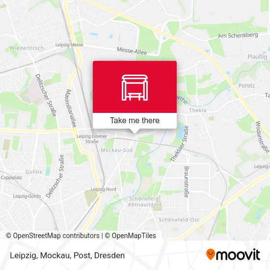 Карта Leipzig, Mockau, Post