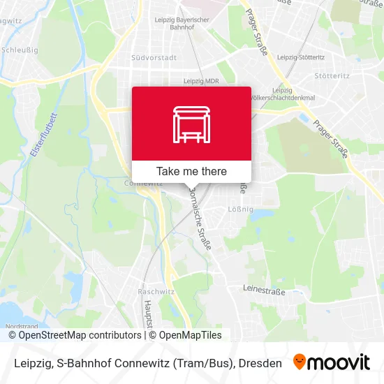 Карта Leipzig, S-Bahnhof Connewitz (Tram / Bus)