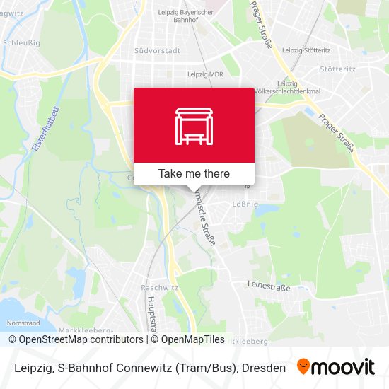 Карта Leipzig, S-Bahnhof Connewitz (Tram / Bus)