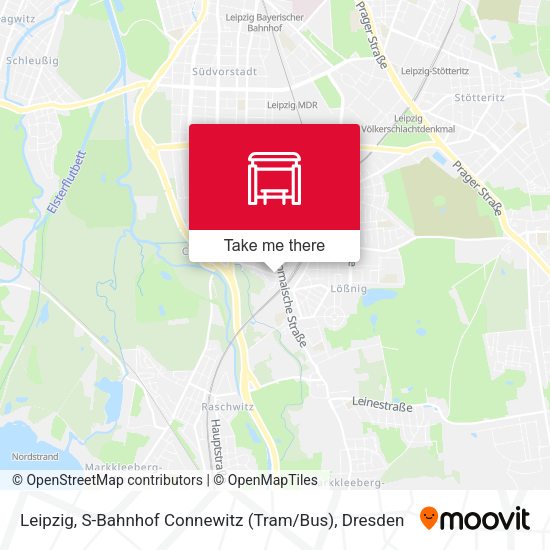 Карта Leipzig, S-Bahnhof Connewitz (Tram / Bus)