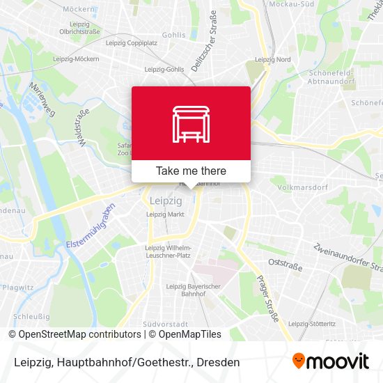 Карта Leipzig, Hauptbahnhof / Goethestr.