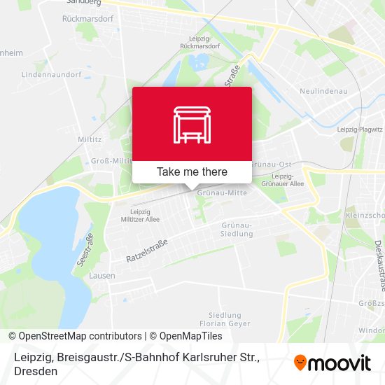 Карта Leipzig, Breisgaustr. / S-Bahnhof Karlsruher Str.