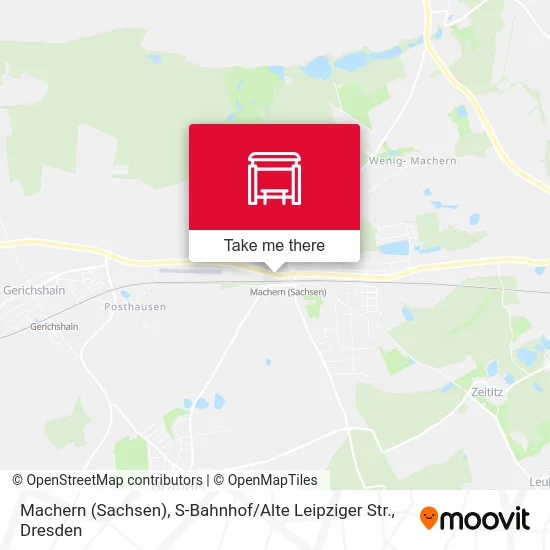 Карта Machern (Sachsen), S-Bahnhof / Alte Leipziger Str.