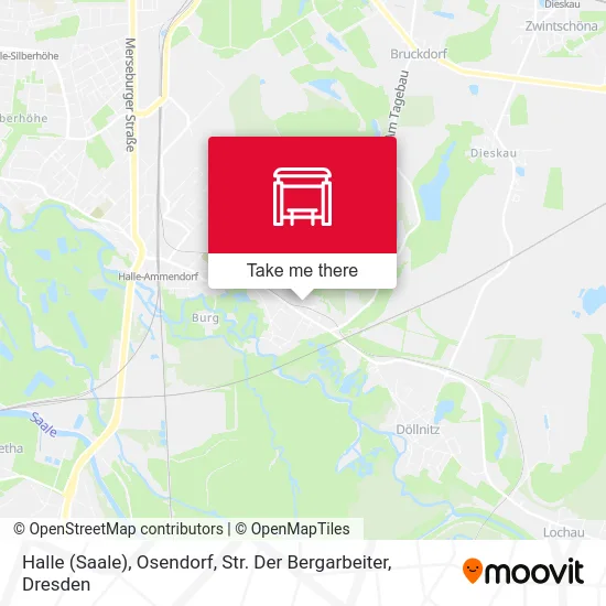 Карта Halle (Saale), Osendorf, Str. Der Bergarbeiter