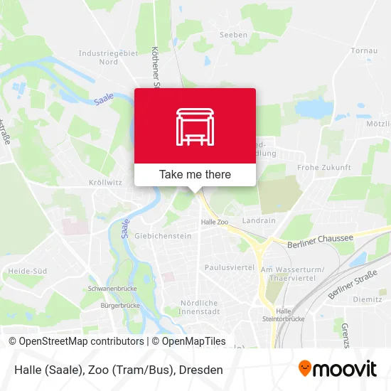 Карта Halle (Saale), Zoo (Tram/Bus)