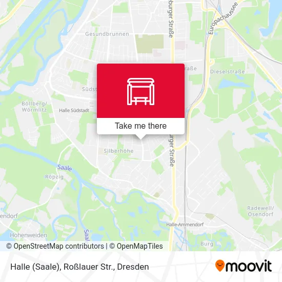 Карта Halle (Saale), Roßlauer Str.