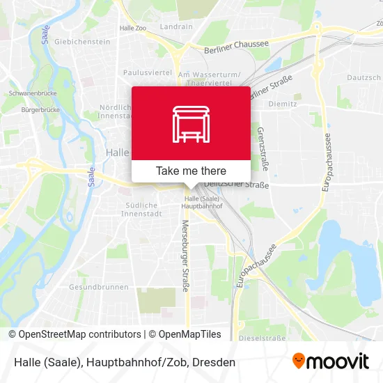 Halle (Saale), Hauptbahnhof / Zob map