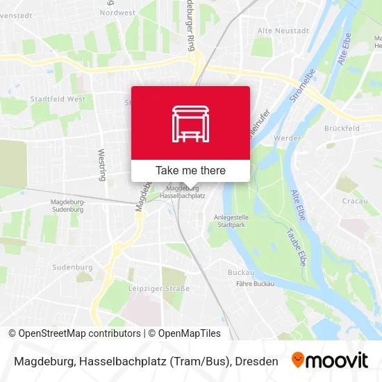 Карта Magdeburg, Hasselbachplatz (Tram / Bus)
