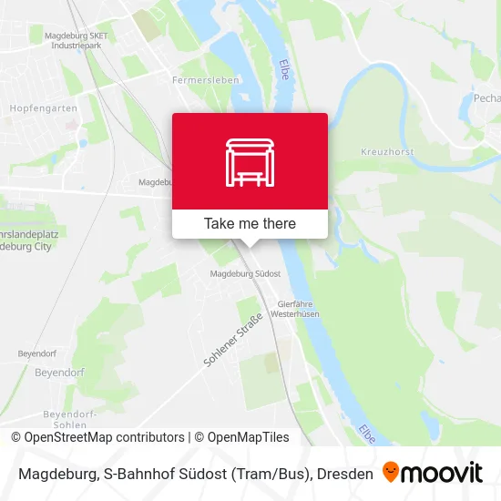 Карта Magdeburg, S-Bahnhof Südost (Tram / Bus)