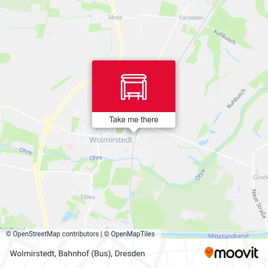 Карта Wolmirstedt, Bahnhof (Bus)