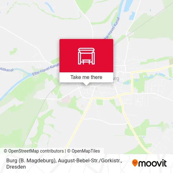 Карта Burg (B. Magdeburg), August-Bebel-Str. / Gorkistr.