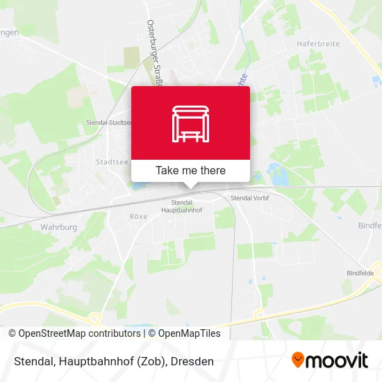 Карта Stendal, Hauptbahnhof (Zob)