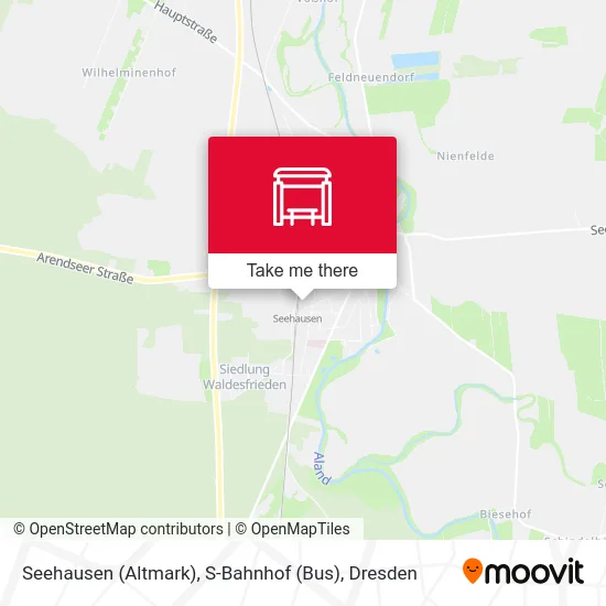 Карта Seehausen (Altmark), S-Bahnhof (Bus)