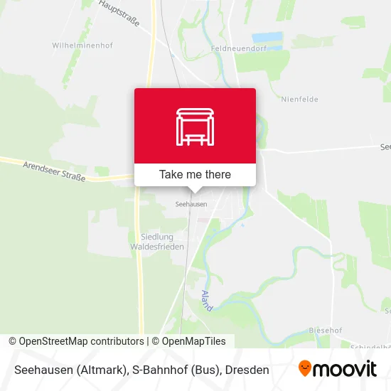 Карта Seehausen (Altmark), S-Bahnhof (Bus)