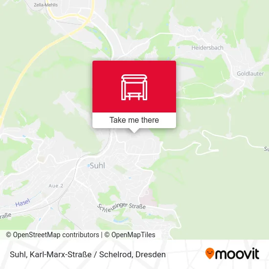 Карта Suhl, Karl-Marx-Straße / Schelrod