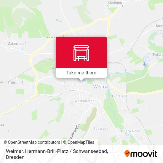 Карта Weimar, Hermann-Brill-Platz / Schwanseebad