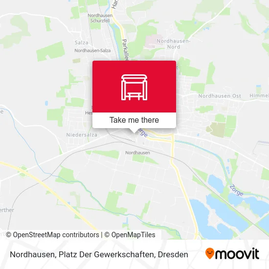 Карта Nordhausen, Platz Der Gewerkschaften