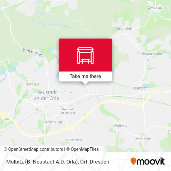 Molbitz (B. Neustadt A.D. Orla), Ort map