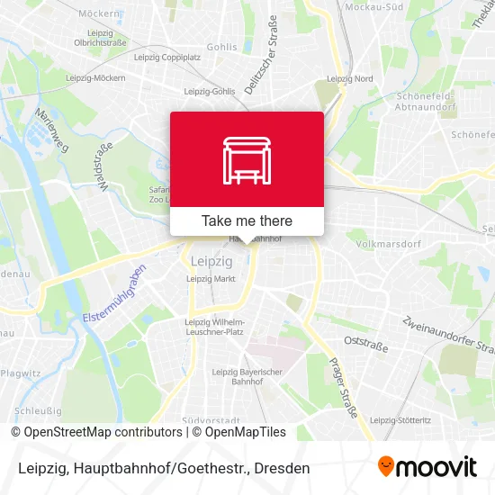 Карта Leipzig, Hauptbahnhof / Goethestr.
