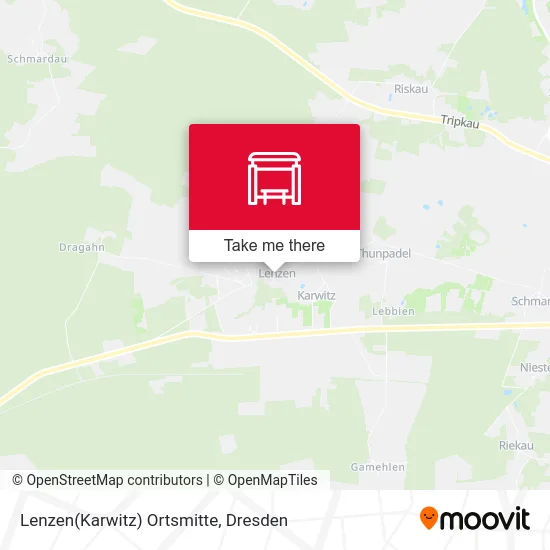 Карта Lenzen(Karwitz) Ortsmitte