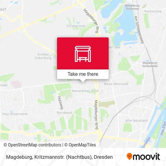 Карта Magdeburg, Kritzmannstr. (Nachtbus)