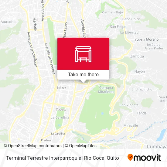 Mapa de Terminal Terrestre Interparroquial Rio Coca