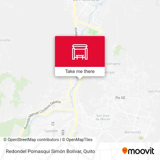 Mapa de Redondel Pomasqui Simón Bolívar