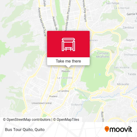 Bus Tour Quito map