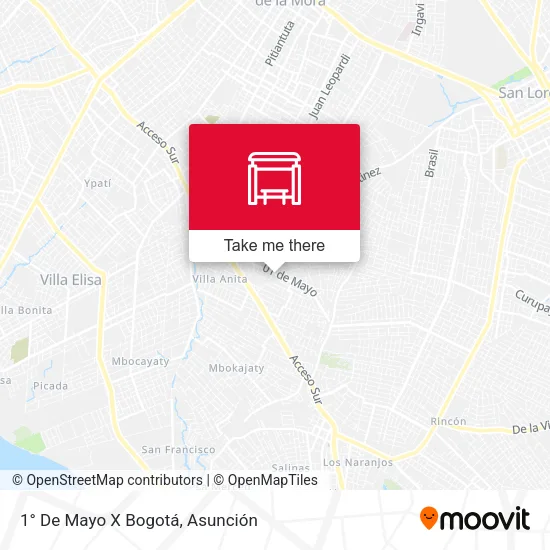 Mapa de 1° De Mayo X Bogotá
