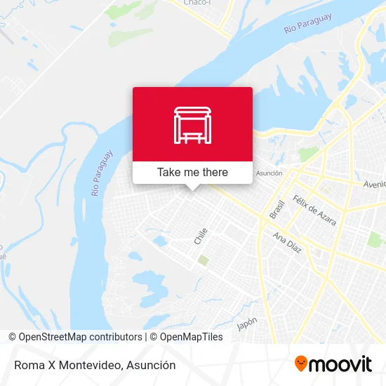 Roma X Montevideo map