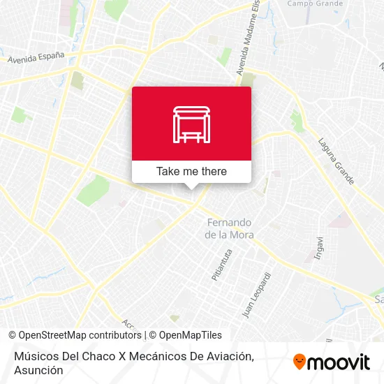 Mapa de Músicos Del Chaco X Mecánicos De Aviación