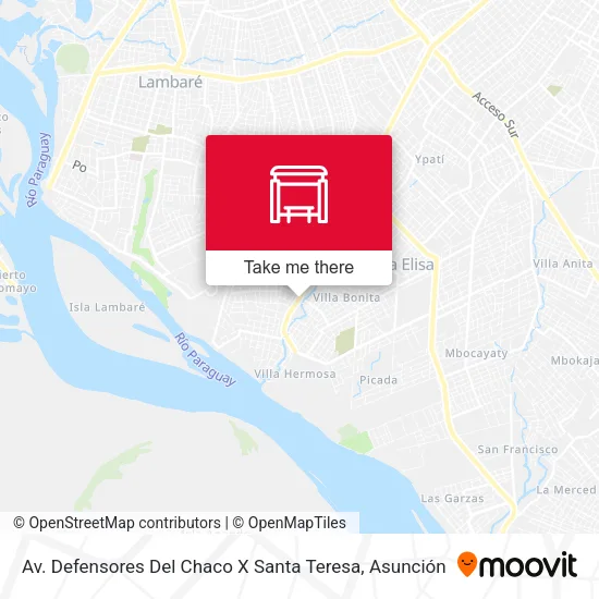 Mapa de Av. Defensores Del Chaco X Santa Teresa
