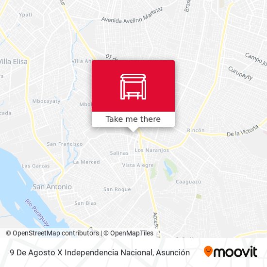 Mapa de 9 De Agosto X Independencia Nacional