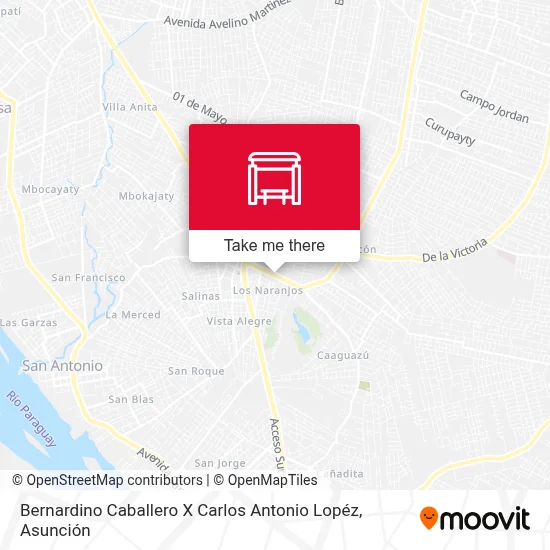 Mapa de Bernardino Caballero X Carlos Antonio Lopéz